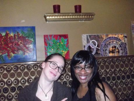 Me & Queen Lase... That is one of my creations in the background to the right of the Heckel piece.